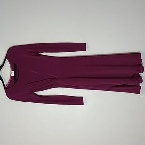 Leota Erin Knot Midi dress Office Casual Holiday Purple Fall‎ Size XS Comfy